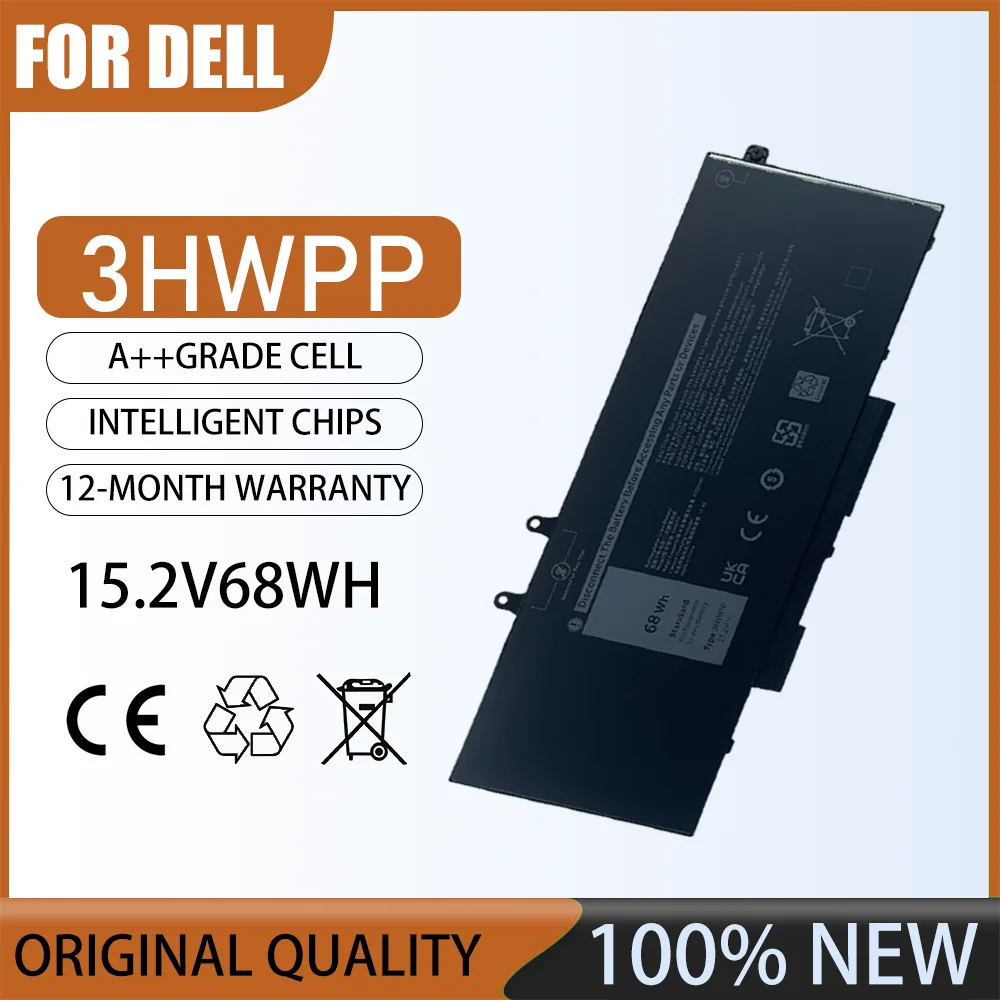15,2 В, 68 Втч, код батареи 3HWPP: аккумулятор для ноутбука 3HWPP для Dell Precision 3541 3551 P80F Latitude 5410 15,2 В, 68 Втч, код батареи 3HWPP: аккумулятор для ноутбука 3HWPP для Dell Precision 3541 3551 P80F Latitude 5410