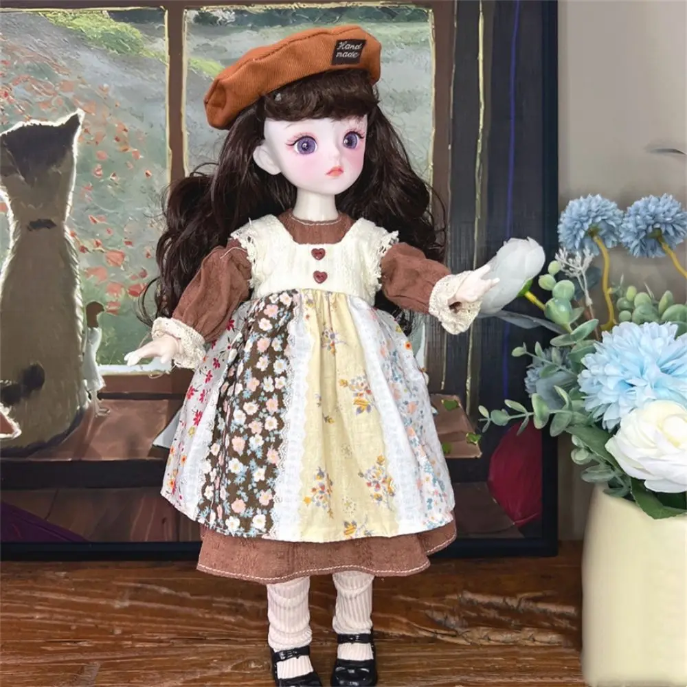 1 Set Cute 1/6 SD 30cm with Clothes Attractive Eyes Long Hair Dress Up Multi-style Anime Makeup Ball Joint Toddler