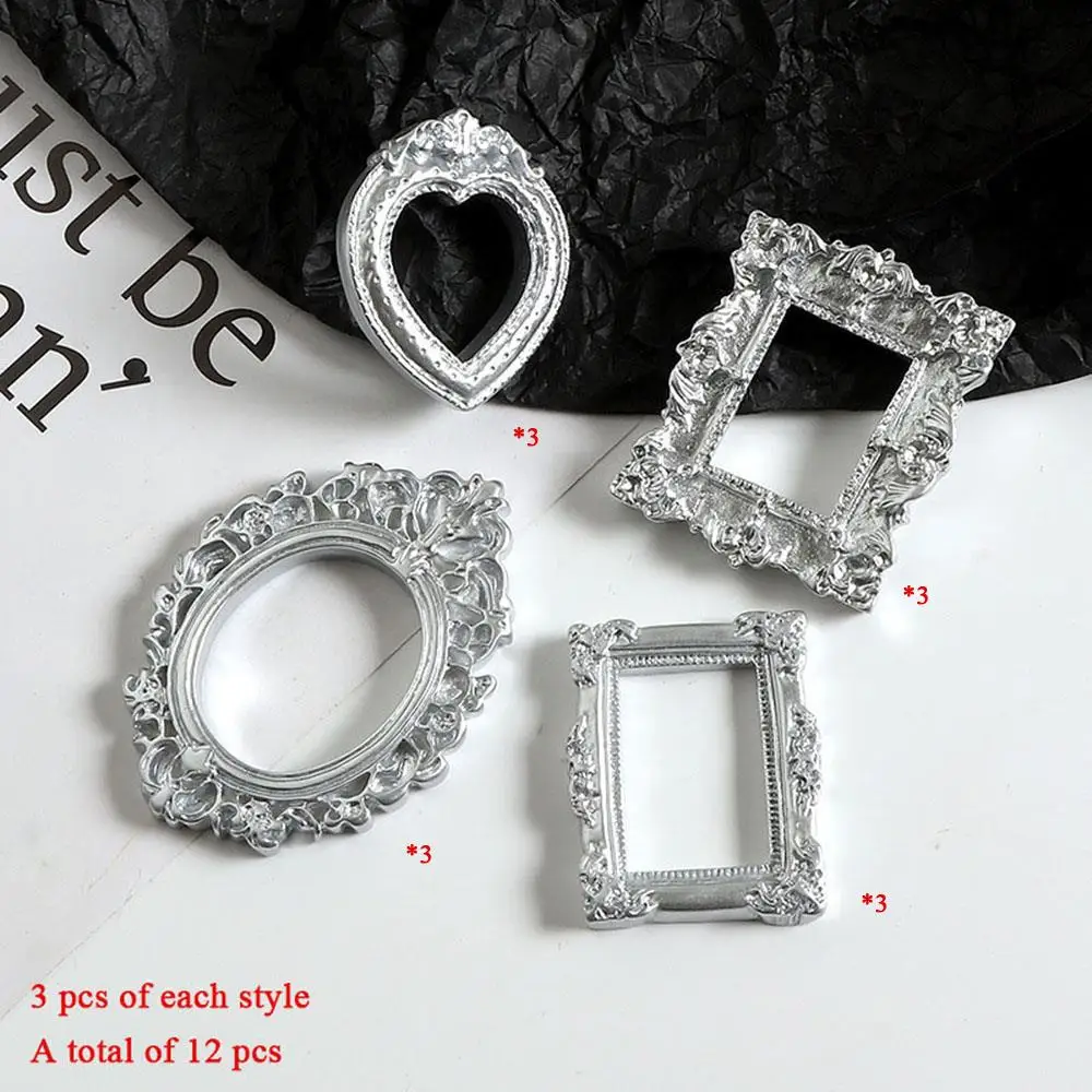 12Pc Golden Retro Miniature Photo Frames