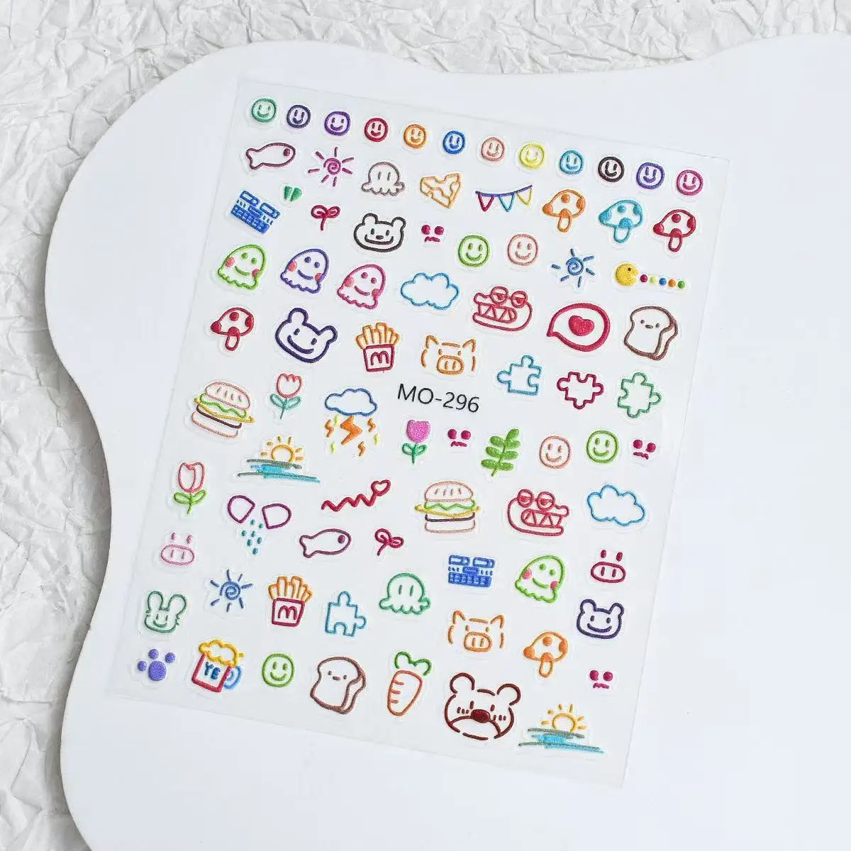 Bestseller Summer Cute Graffiti Candy Nail Stickers, DIY Sweet Manicure Decor Nail Decals
