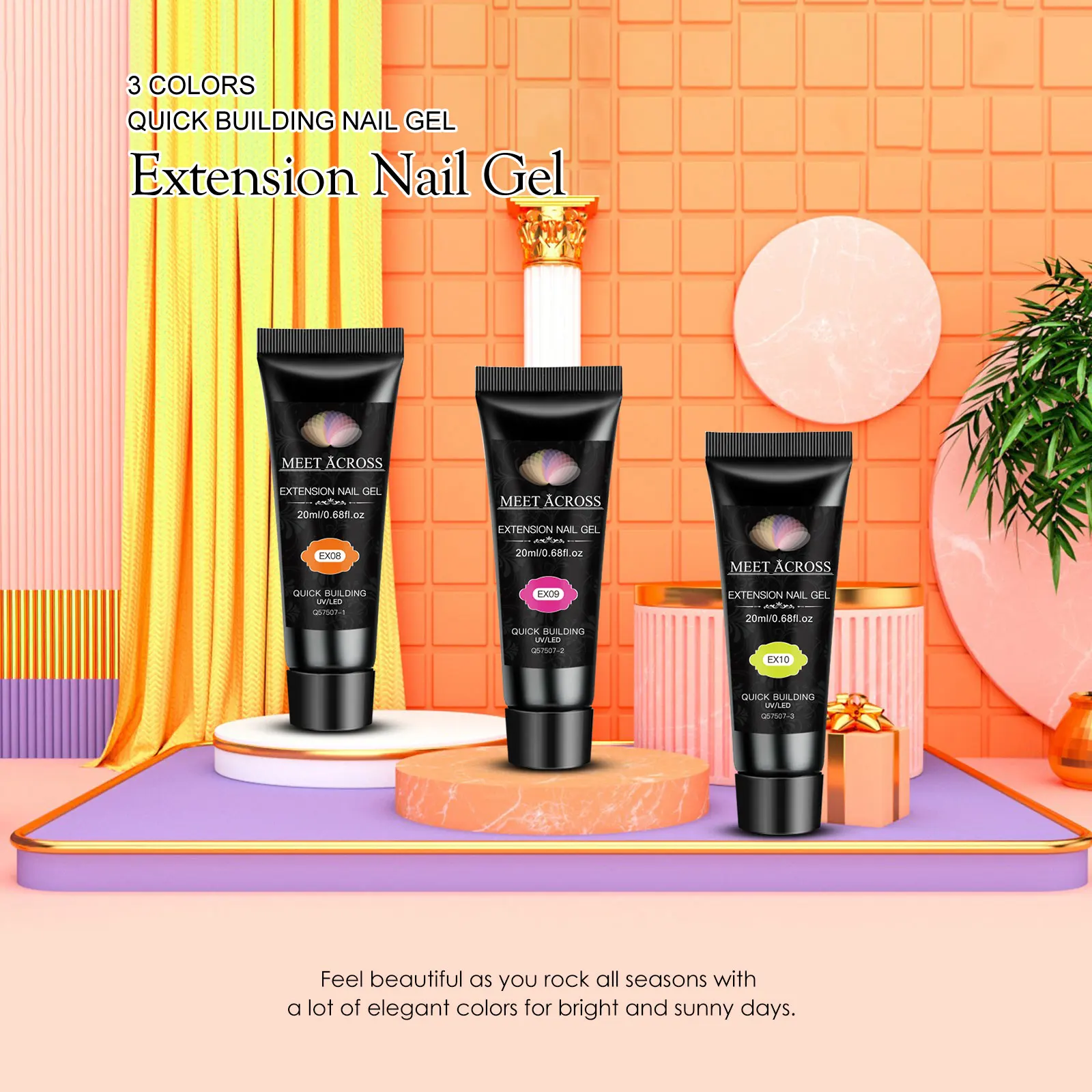 蛍光クイックエクステンションジェルネイルポリッシュセット延長ソークオフジェルキットネイルアートアクリルジェルニスキットセミパーマネントジェル
