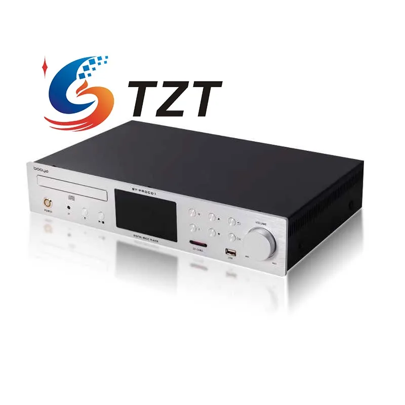 TZT فضي/أسود BY-PROCD1 HiFi مشغل أقراص مضغوطة بث رقمي 2xAK4493SEQ DAC فك مع شاشة ملونة 4.6 بوصة 220 فولت