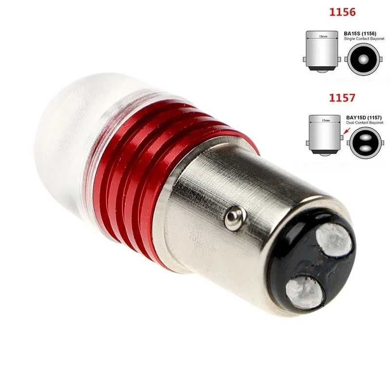 2PCS 1156 BA15S P21W 1157 BAY15D Car LED Red Strobe Lamp 5630 3SMD Bulbs Brake Turn Signal Tail Flashing Lights 12V DC