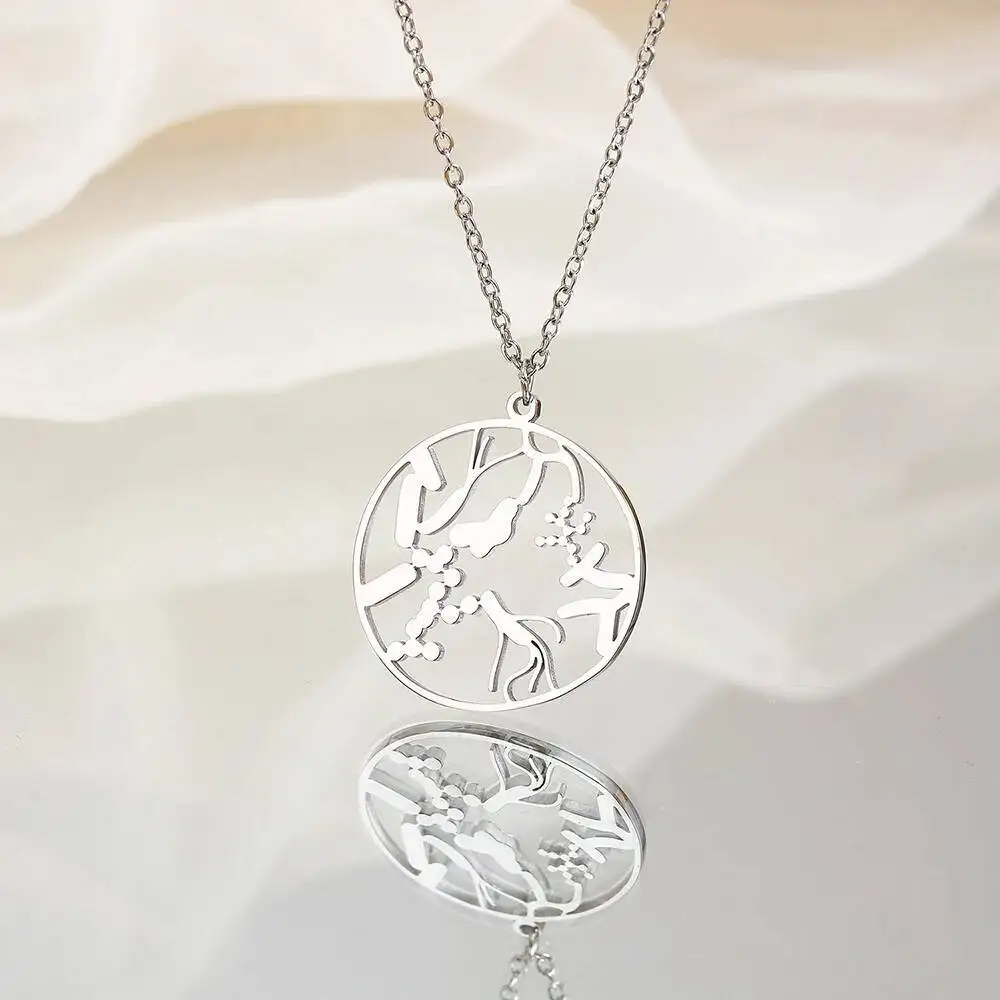 الفولاذ المقاوم للصدأ النساء حساسة ميكروبيوم البكتيريا علم الأحياء الأمعاء قلادة قلادة مجوهرات المعلم #4