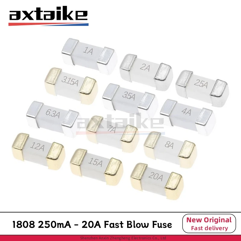 20PCS 1808 250mA - 20A 125V 0451 SMD Fast Blow Fuse 2410 0.2A 0.5A 0.75A 1A 2A 3A 4A 5A 6.3A 8A 10A 12A 15A 500mA 750mA 250V SMT