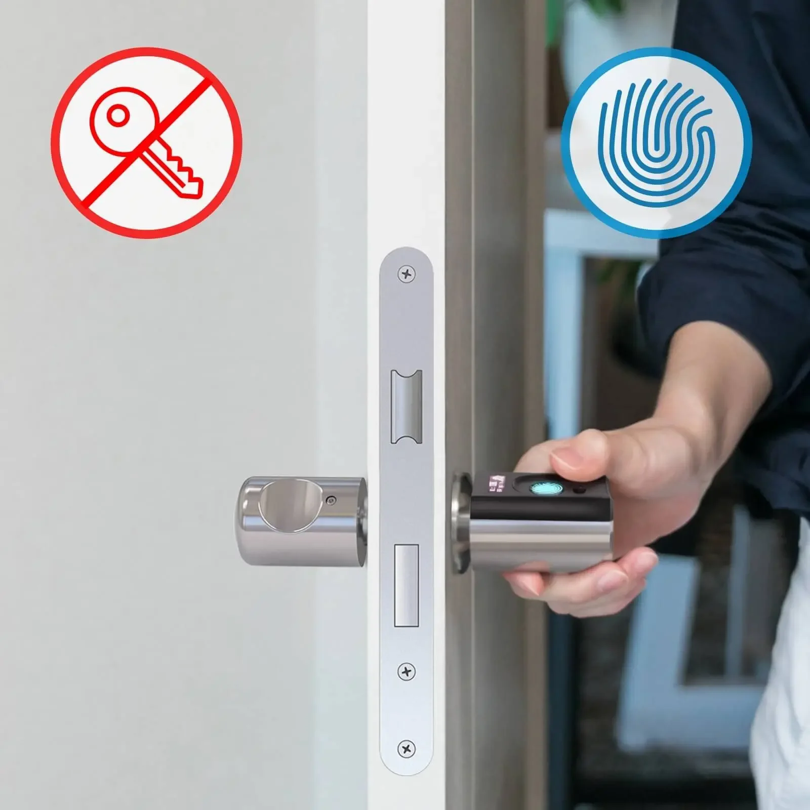 WELOCK قفل الباب بدون مفتاح مع بطاقة RFID + APP + مفتاح احتياطي للمنزل والمكتب قفل الباب الذكي اسطوانة Touch41 قفل بصمة الإصبع