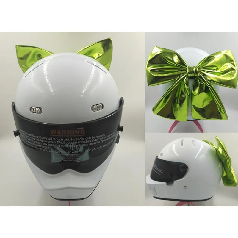 Universal Women Helmet Glossy Bow Helmet Decoration Motorcycle Helmet Accessories Electric Bicycle Bowknot