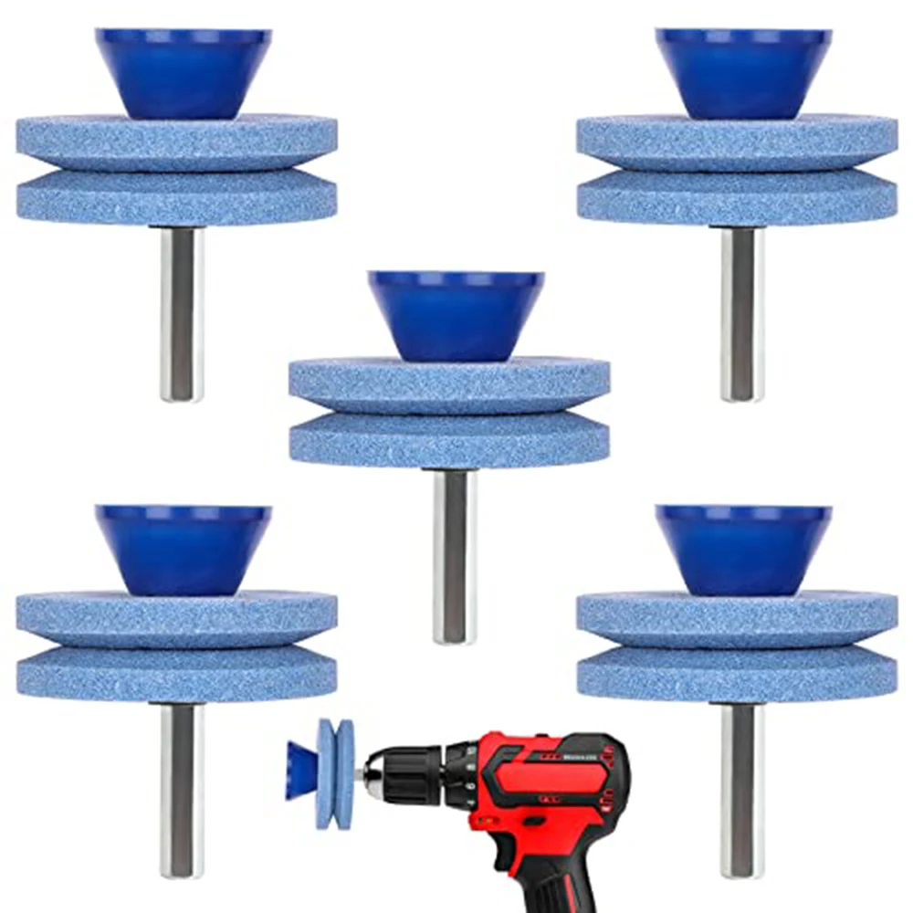 Kit universal para afilar cuchillas de cortacésped - Rueda de piedra de afilar para afilar cuchillas de cortacésped, compatible con cualquier taladro eléctrico manual