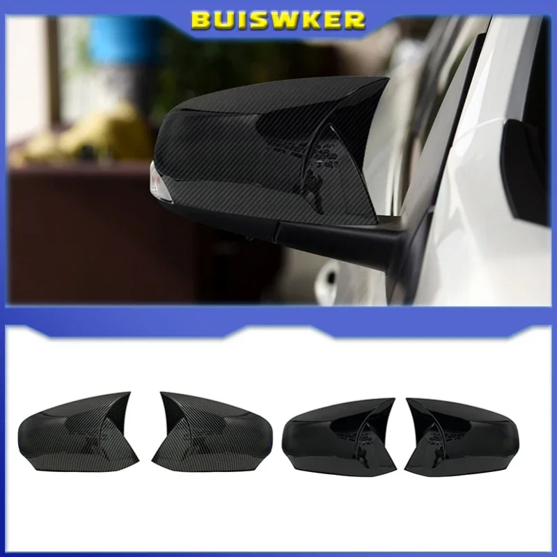 

2 Pieces Mirror Covers Caps RearView Case Gloss Black For Renault Fluance için 2010-2016 New Bat Style High Quality Abs Plastic