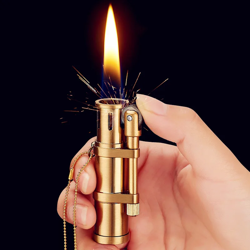 

HOT Classic Retro Oil Lighter Tanker Flint Metal Personality Creative Windproof Lighters Cigar Smoking Accessories Gift for Man