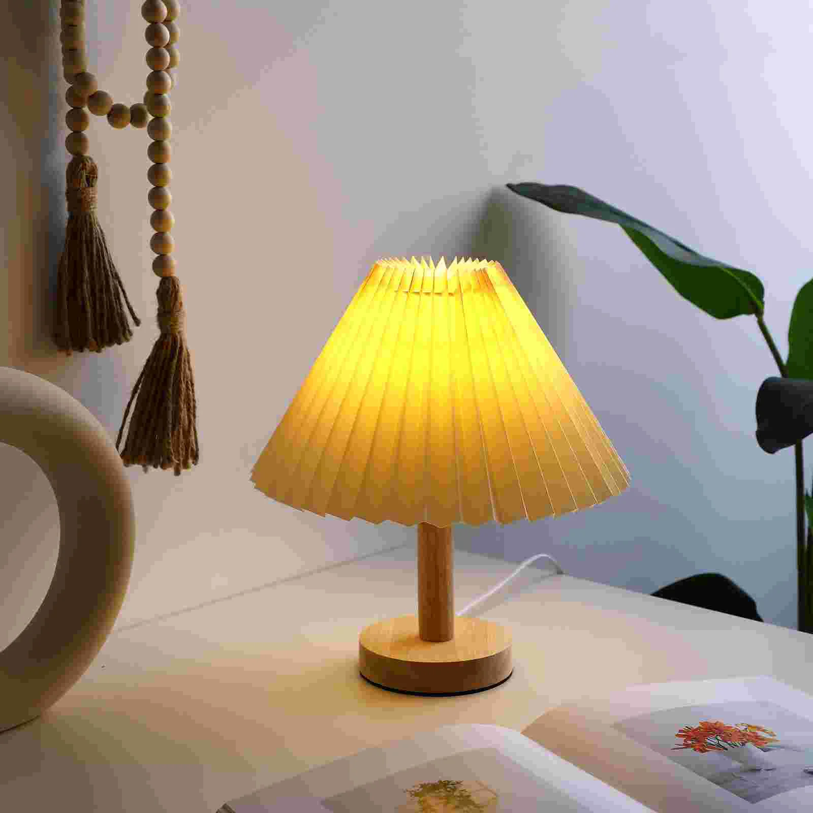 Pleated Lampshade for Table Bedside Floor Lamp Cover E27 Cloth Drum Replacement Protector Shade Modern Home Decor Dustproof