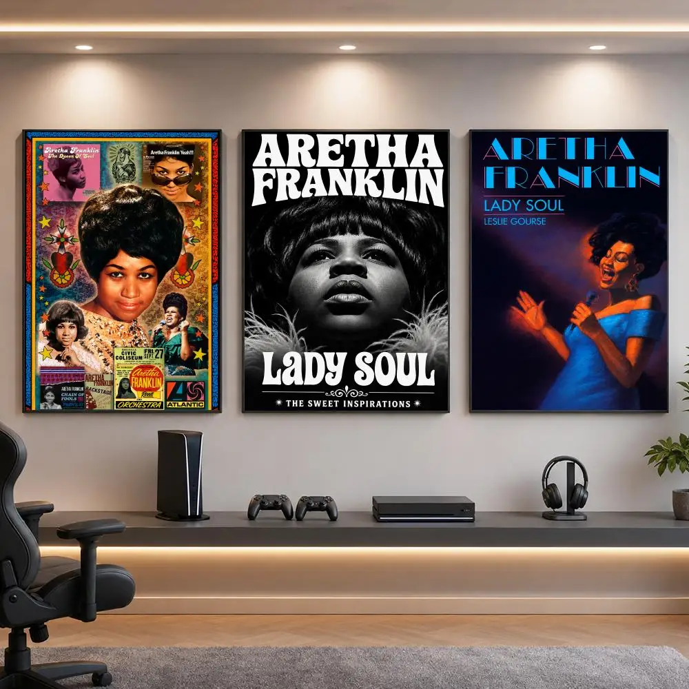 Singer A-Aretha Franklin Soul Queen Poster HD Removable Wall Art Gift Bedroom Lounge Dorm Office Gaming Cafe Bars