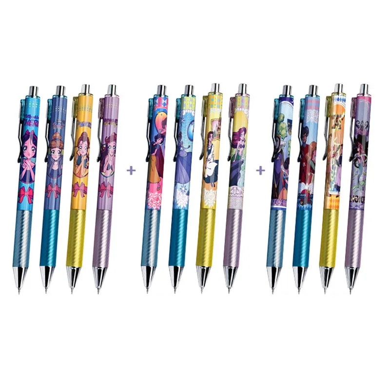 24pcs/lot Creative Disney Princess Press Gel Pen Cute 0.5mm Black Ink Signature Pens Promotional Gift Office School Supplies