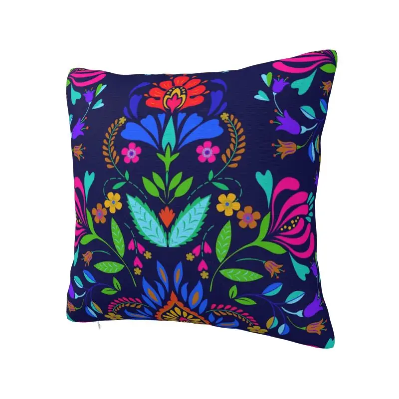 Custom Luxury Folk Mexican Vacation Art Sofa Cushion Cover Velvet Colorful Textile Embroidery Pillow Case Living Room Decoration