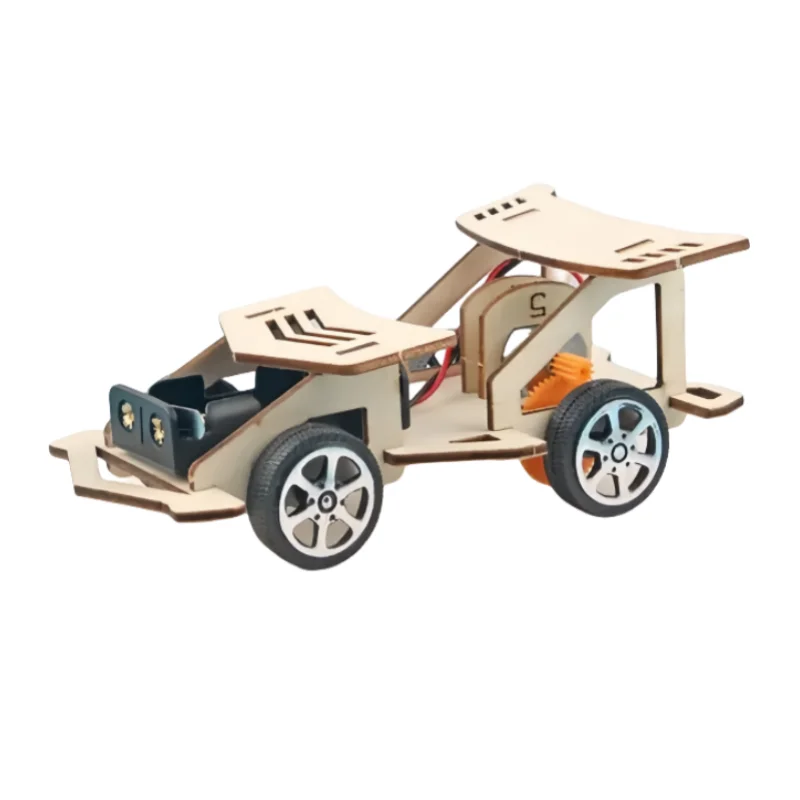 نموذج سيارة سباق كهربائية للأطفال، ألعاب تجميع جذعية خشبية يمكنك صنعها بنفسك، ألعاب تجربة علمية مصنوعة يدويًا، هدايا التعلم المبكر #2