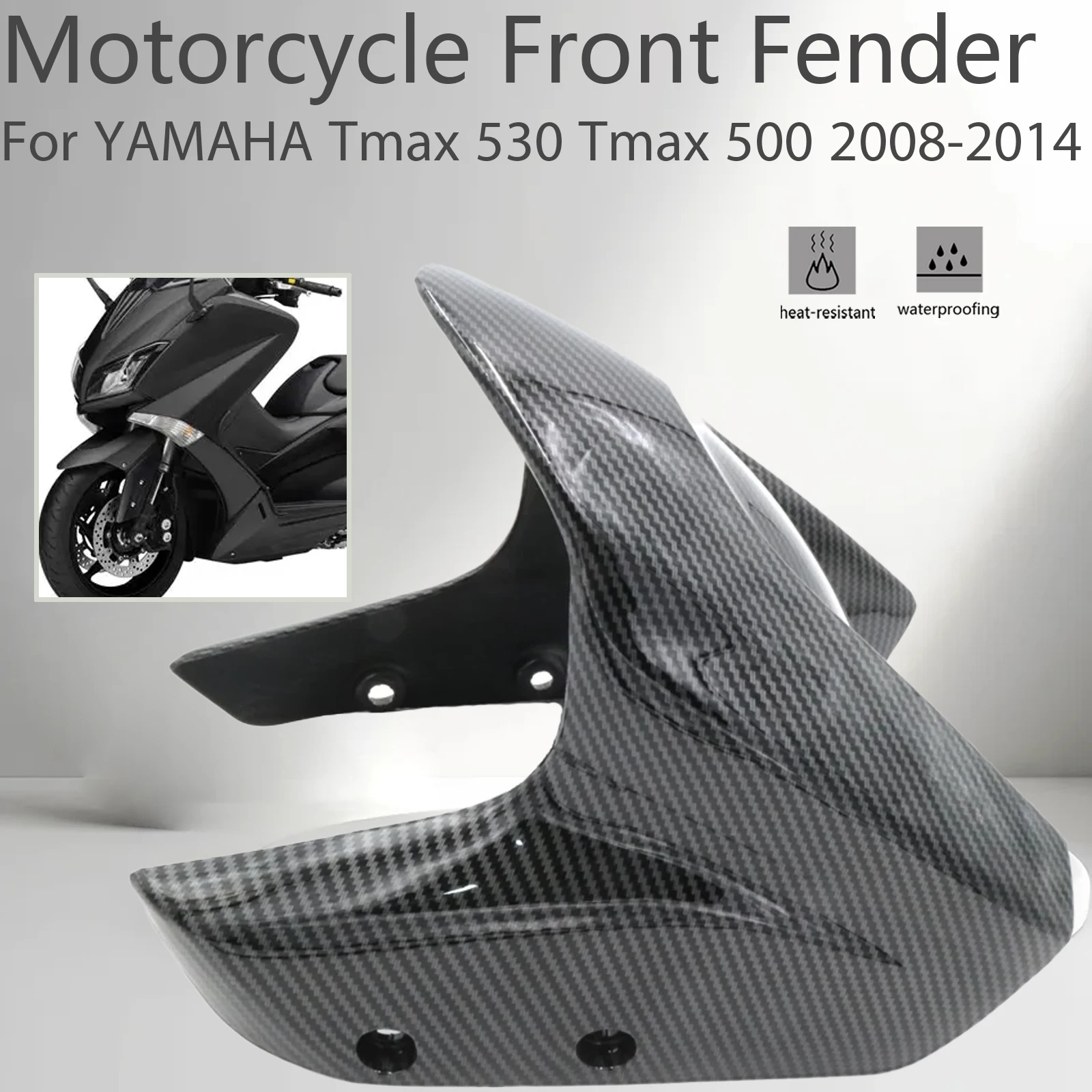 Motorcycle Front Wheel Fende For YAMAHA Tmax 530 Tmax 500 2008-2014 Mudguard Mudflap Splash Mud Guard Cover Carbon ABS Fiber