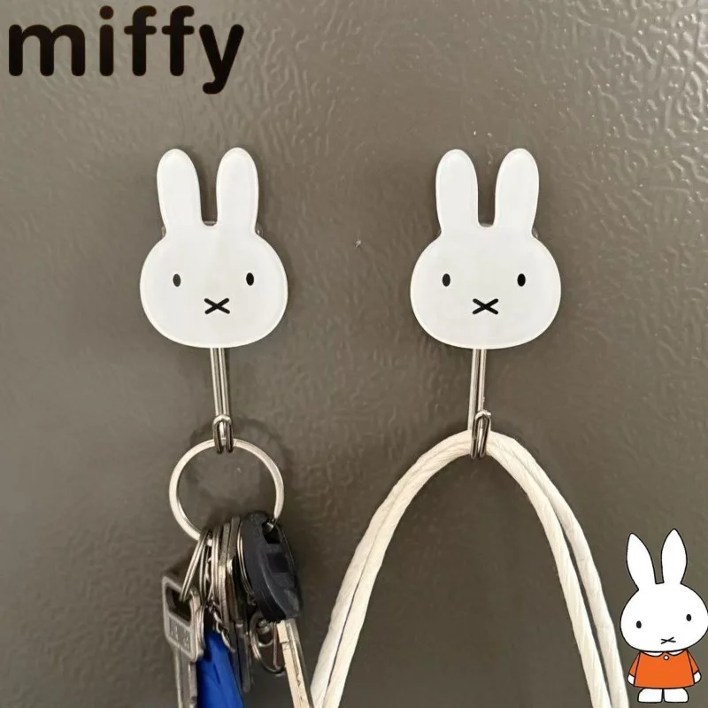 New Cute Miffy Rabbit Sweet Creative Cartoon Pattern Dormitory Kitchen Bathroom No-Drill Adhesive Simple Fashion Decorative Hook
