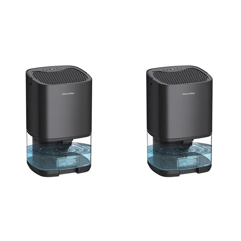

2X Dehumidifier And Air Purifier 2 In 1 For Home For Room For Kitchen, Mute Moisture Absorbers Air Dryer Black EU Plug A62X