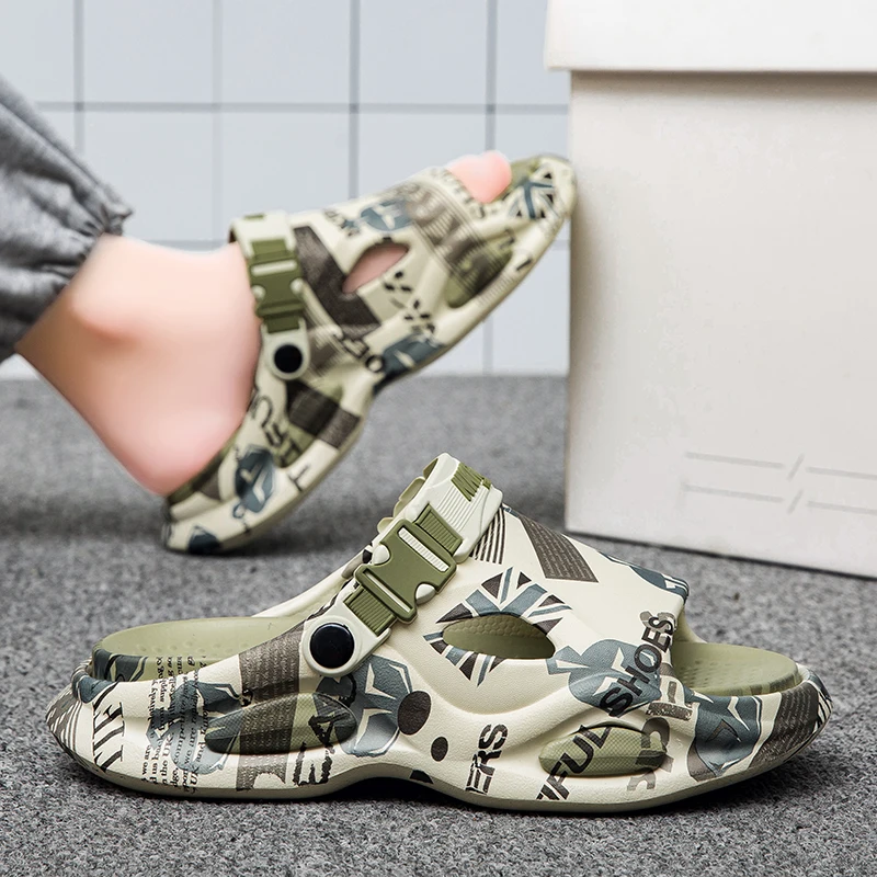 

2025 Summer Classics Casual Shoes Trend Spotting Men's Sandals Fashion Non Slip Male Sneakers Wear-Resistant Rubber Beach Sandal