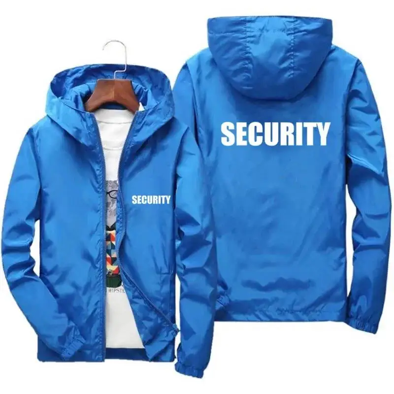 Spring Men Bomber Jacket Security Solid Windbreaker Zipper Thin Hooded Coat Slim Fit Outdoor Sportswear Sports Pilot Jacket