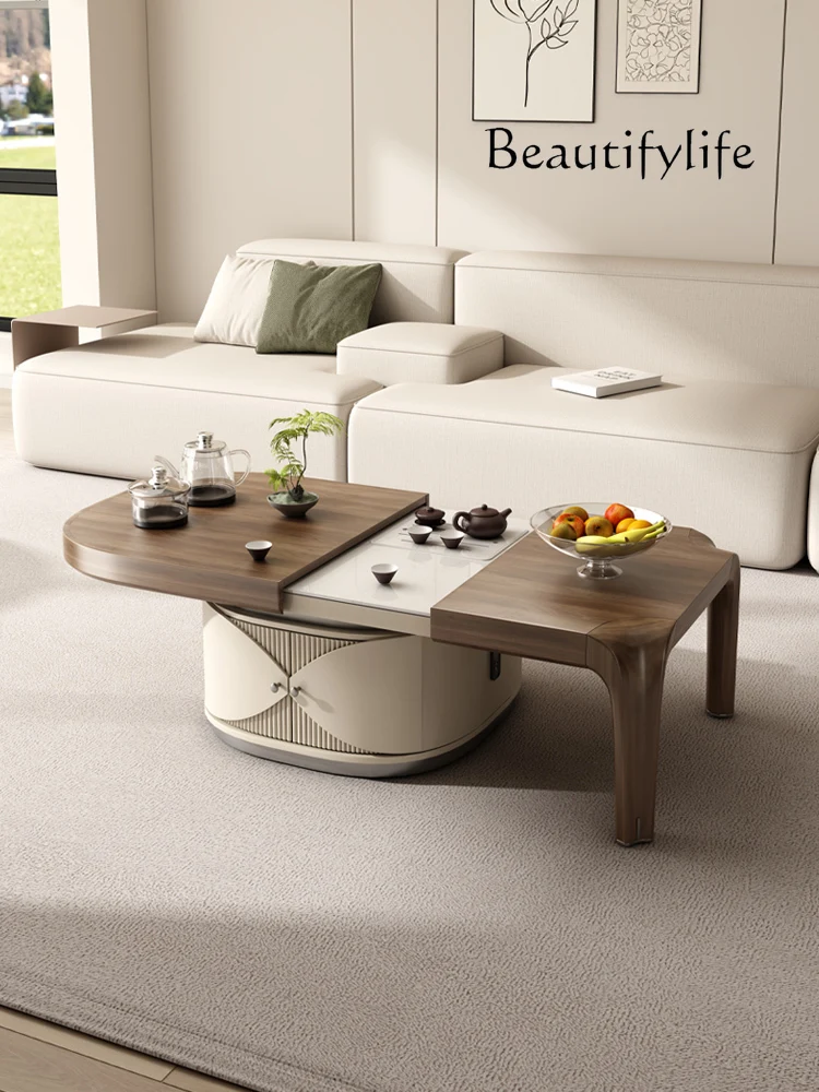 

Nordic Style Multi-Functional Retractable Stone Plate Coffee Table