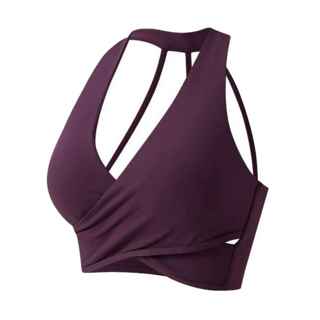 Women's Halter Neck Beauty Back Suspender Sports Bra Women's Shockproof Anti-sagging Push-up Yoga Wear Training Pilates Bra Vest