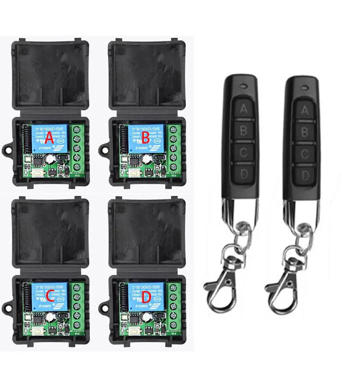 433MHz Universal Wireless Remote Control DC 12V 1CH 10A Relay Receiver Module RF Switch Remote Control For Gate Garage Opener