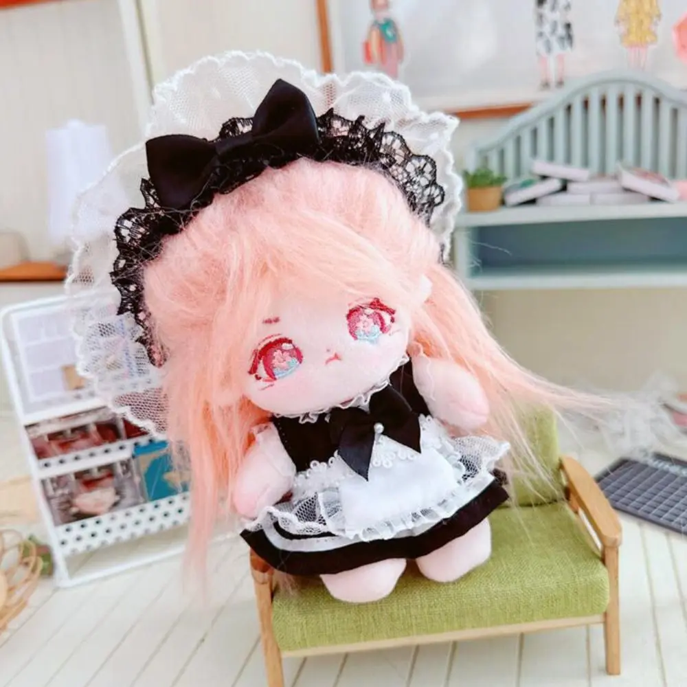 

Maid Dress Cotton Doll Maid Skirt Princess Skirt Headwear 10cm Cotton Doll Clothes Kawaii Clothing Set Idol Dolls Dress