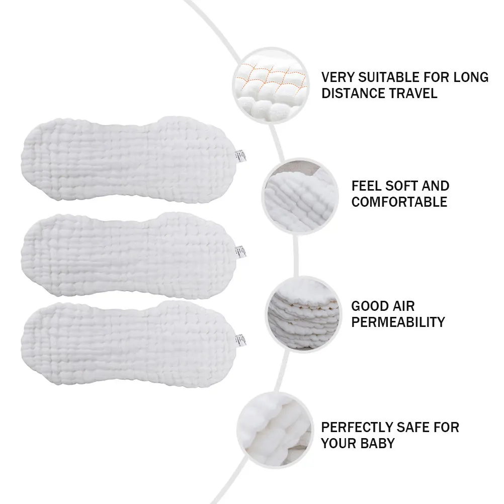 

Набор из 3 хлопковых пеленок-подкладок для новорожденных, моющиеся, влагонепроницаемые, дышащие, портативные, для путешествий, использования в кроватке, на диване или кровати