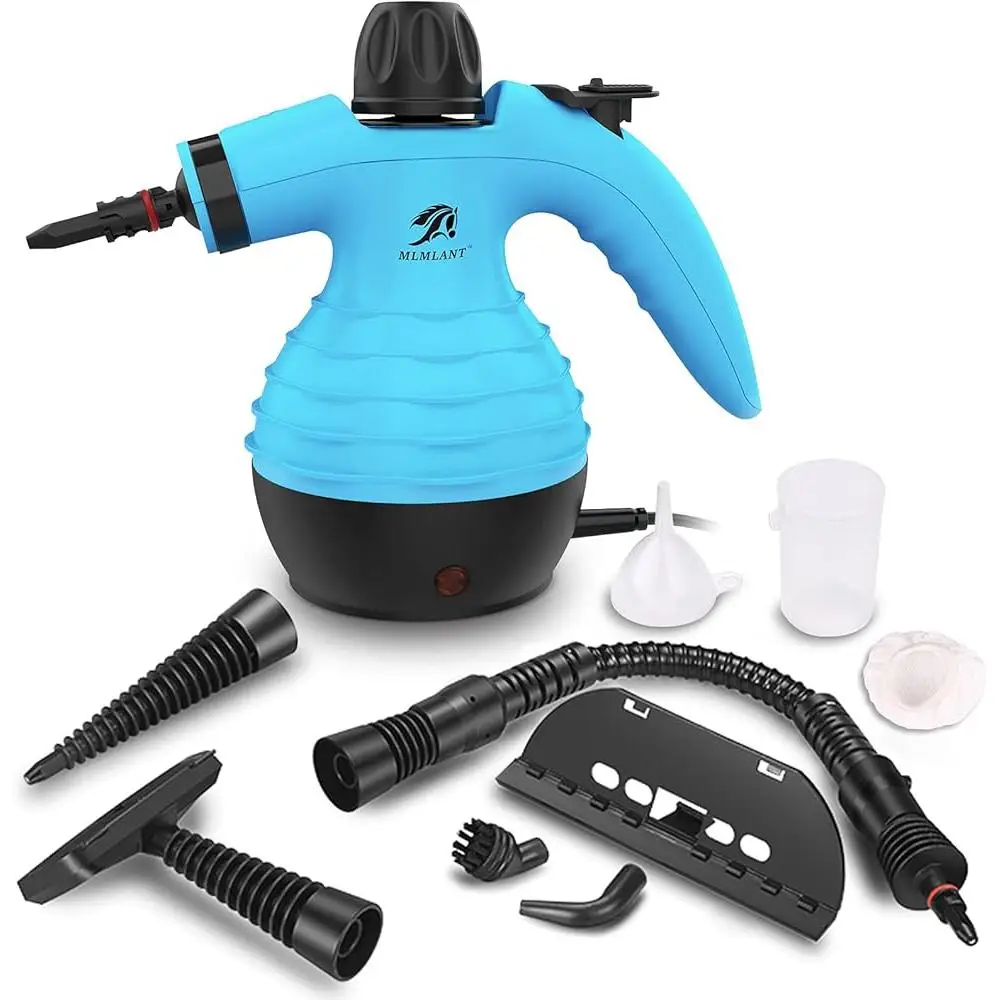 Handdampfreiniger, tragbarer Polsterdampfer mit 9-teiligem Zubehörset, Hochdruck-Teppichreiniger, Safe Lock Multi