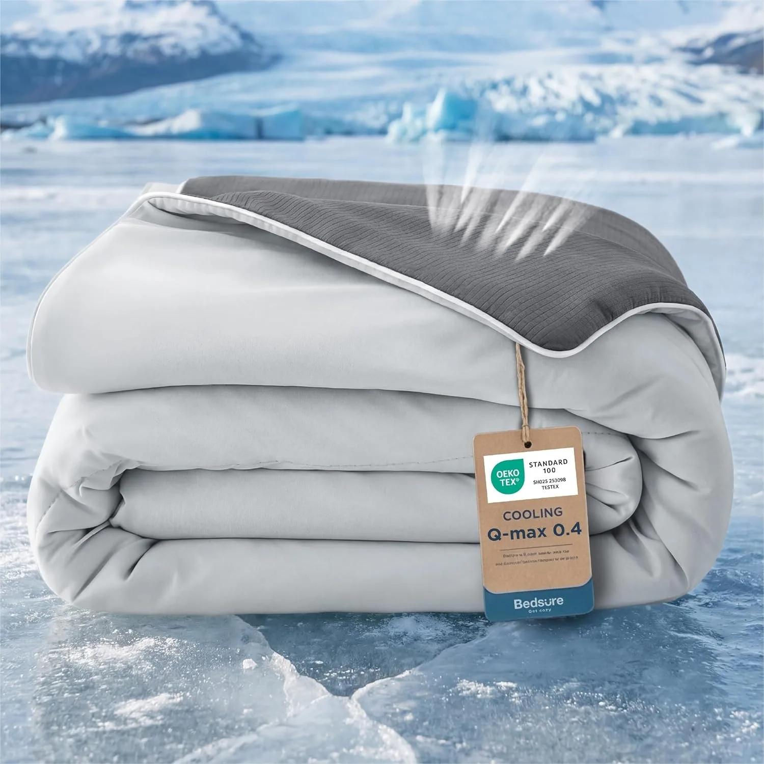 

Cooling Blanket for Hot Sleepers - Ice Cold Queen Size Bed Blanket, Lightweight Breathable Double-Sided Comforter for Night
