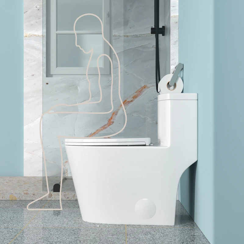 Alixeperss Store Modern Elongated Toilet in White with Sleek Design, High-Efficiency 1.28 GPF Flush, ADA Compliant Height