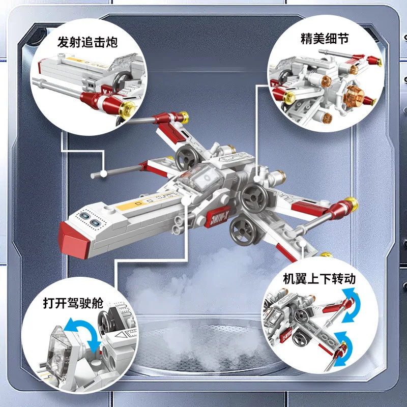 NEW Star Fighter Plane Aircraft Wing Spacecraft Airship Mini R2 Robot Film Classic Model Building Blocks Sets Bricks Toy City