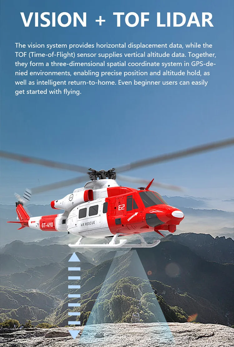 Novo goosky e2 gps helicóptero de controle remoto inteligente realista Uh-1y modelo de vôo brinquedo simulação de aeronave brinquedos voadores presente