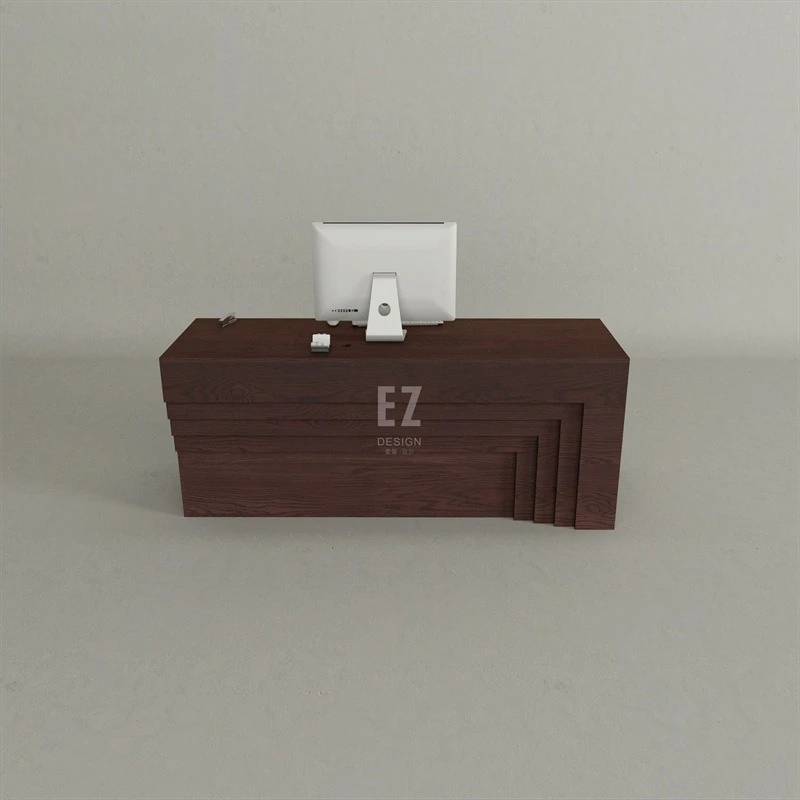 Simple Solid Wood Checkout Counters Company's Front Desk Reception Checkout Counters Modern Welcome Guests Furniture Casse JT40C