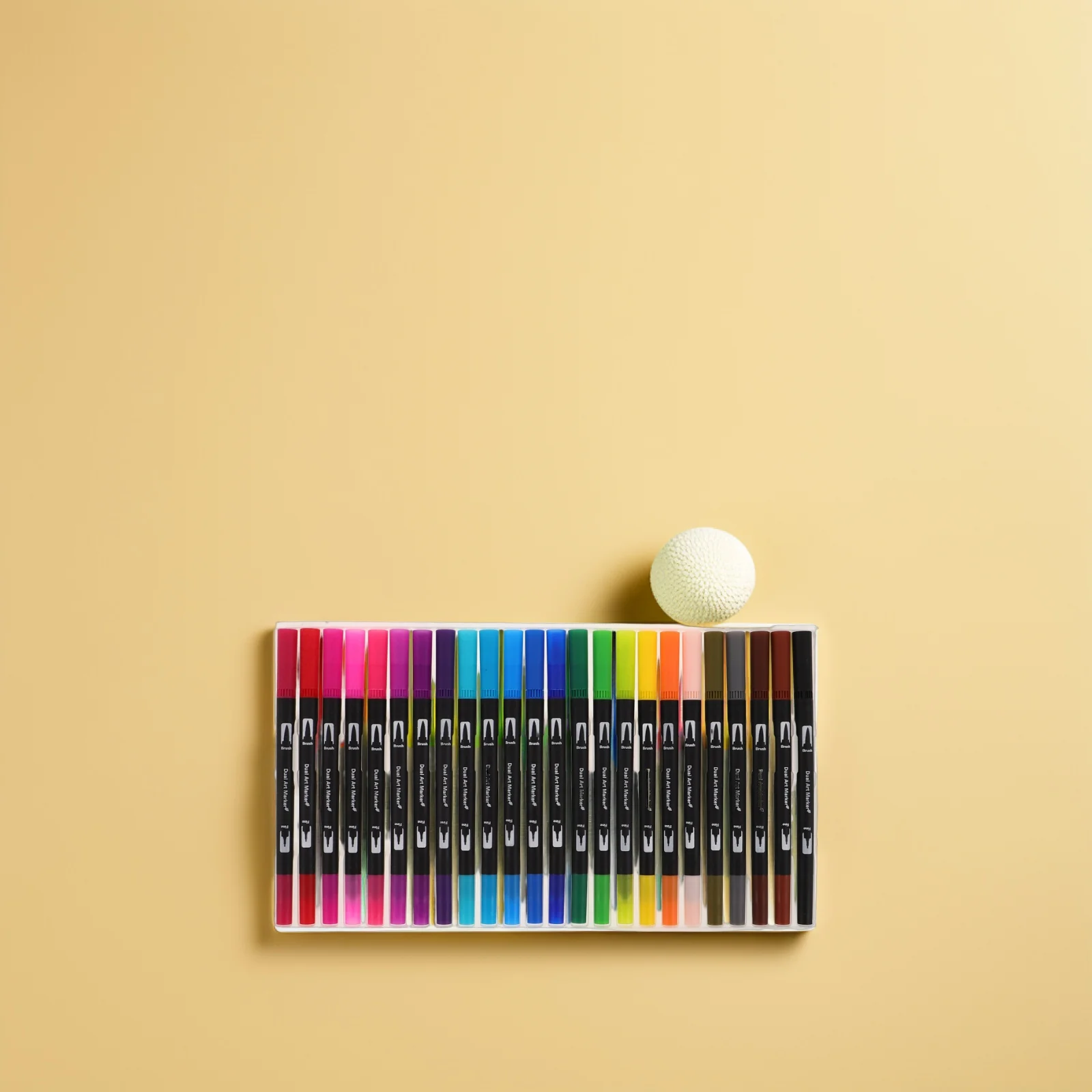 24-teiliges Aquarell-Stift-Set mit zwei Spitzen, Pinselmarker mit feiner Spitze zum Zeichnen, Journaling, Kalligraphie, Malen, Kunstbedarf