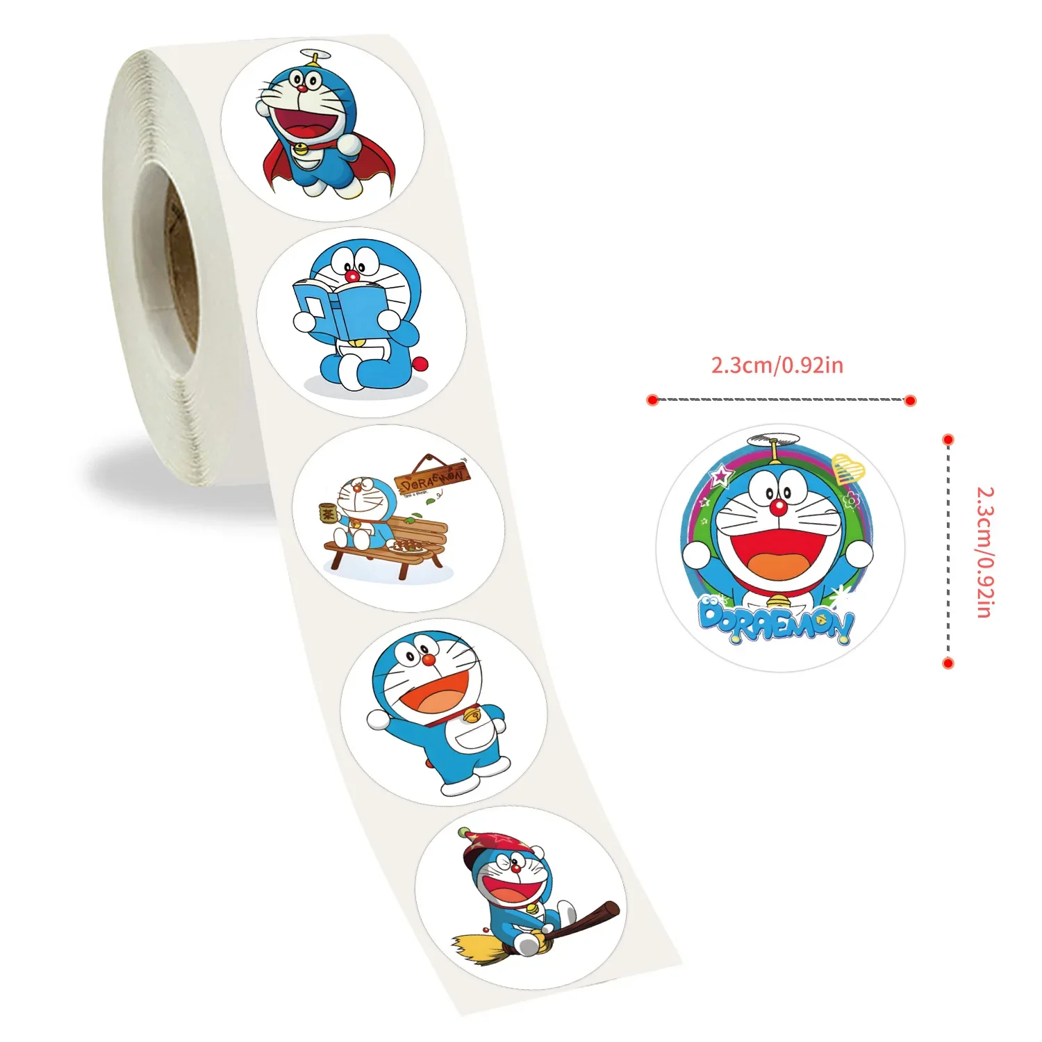 500 pz/rotolo Doraemon Anime Adesivi di Tenuta Divertente Animazione Del Fumetto Della Decalcomania FAI DA TE Bagagli Telefono Chitarra Scrapbook Classici Giocattoli Per Bambini