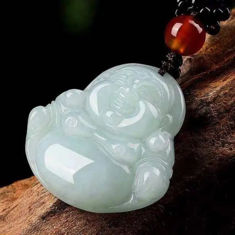 Myanmar Grade A Jadeite Jade Guanyin Buddha Pendant Necklace Men Women Fine Jewelry Natural Burma Jade Lucky Charms Amulets