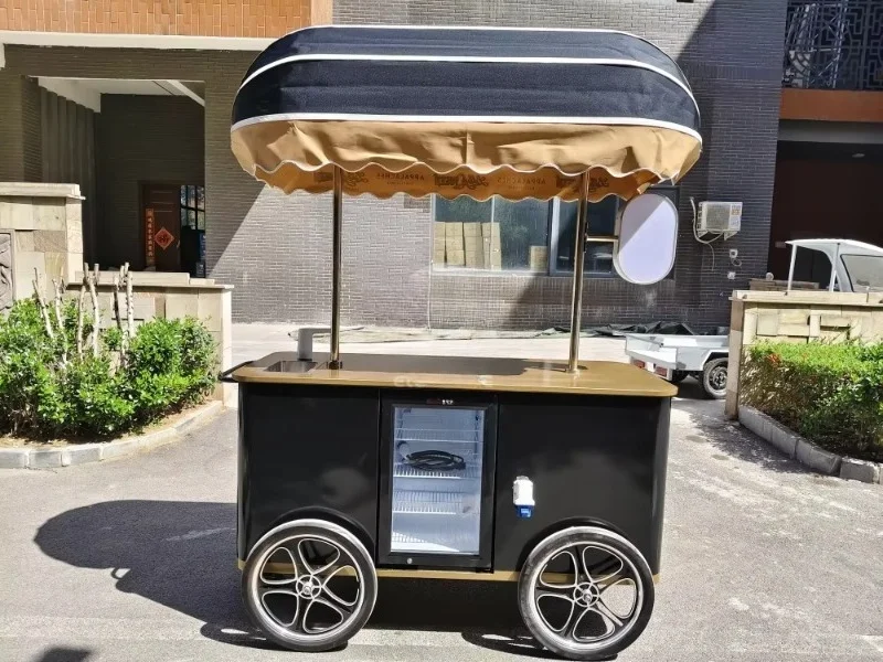 Custom Portable Vintage Ice Cream Cart with Large Countertop  Ice Cream Serving Station for Wedding Party Event Catering