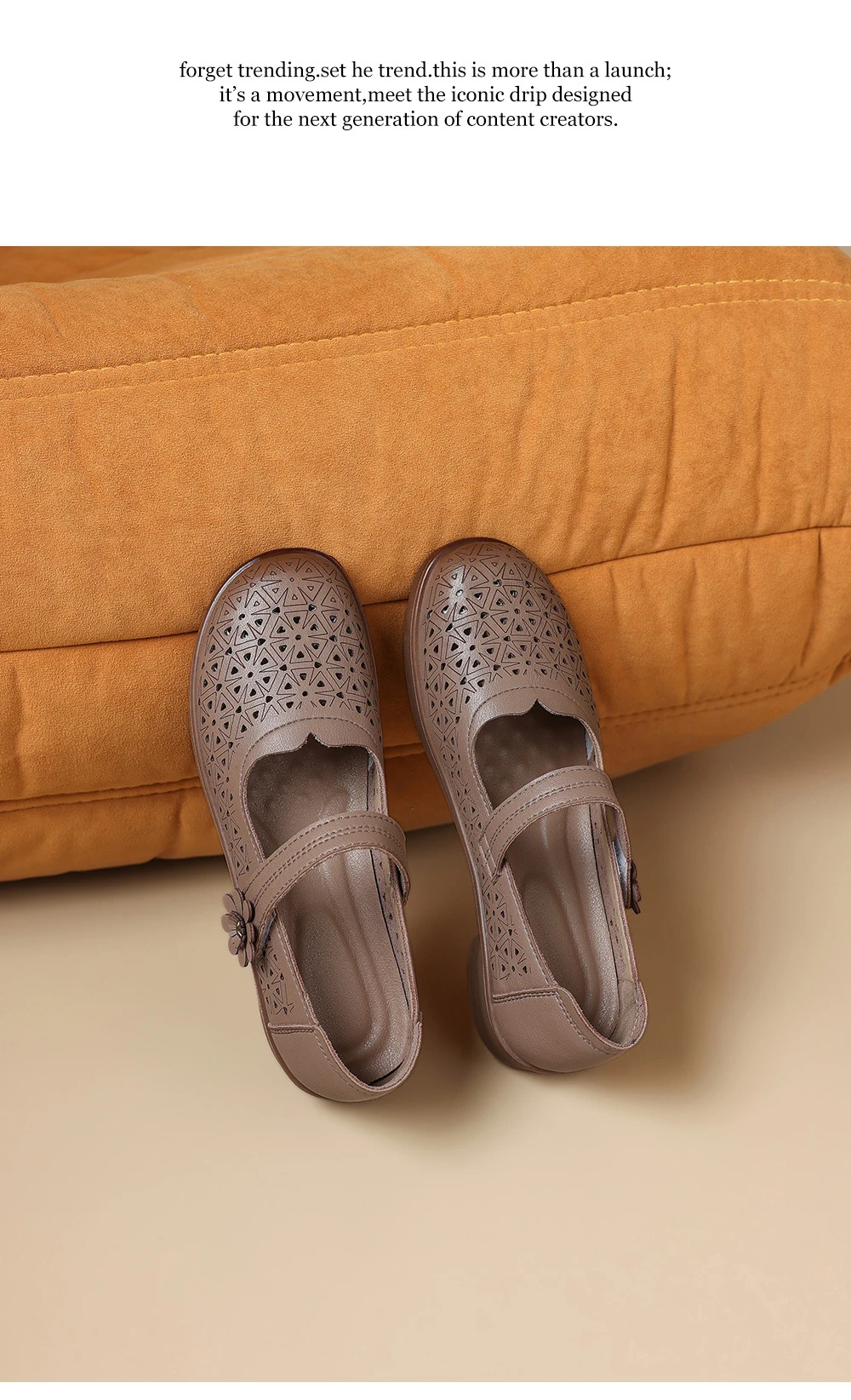 Mary Jane Schuhe in Übergröße 42 für Damen, atmungsaktive Mokassins mit Ausschnitten, florale Einriemen-Slipper mit niedrigem Absatz für lässiges Gehen – Detail 22