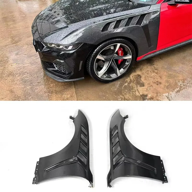 High Quality GTD Style Dry Carbon Fiber Side Fender for Mustang Dry Carbon Fiber Front Fender Perfect Fitment 18-23 or 24+