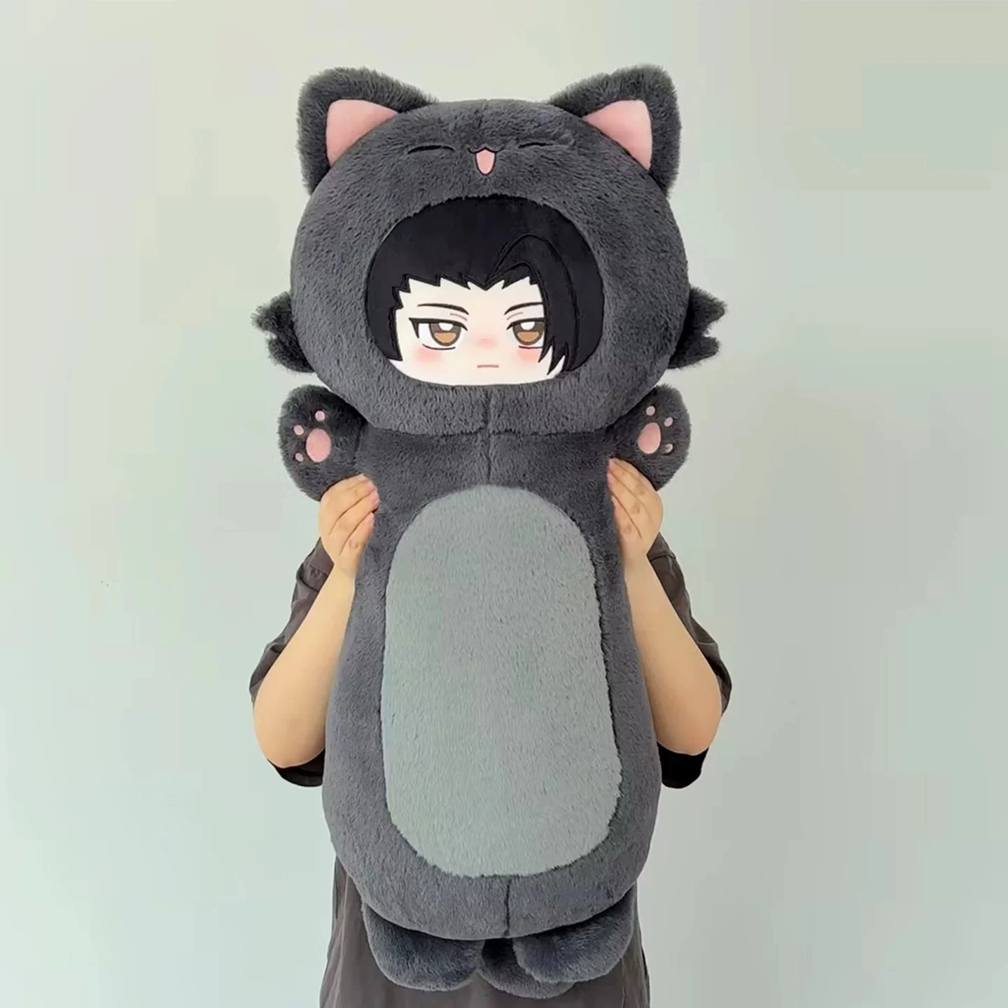 Soft Fluffy Jujutsu Kaisen Cat Ear Long Plush Pillow Cute Anime Stuffed Cushion For Bed Sofa Nap Relax Companion Gift - view 5