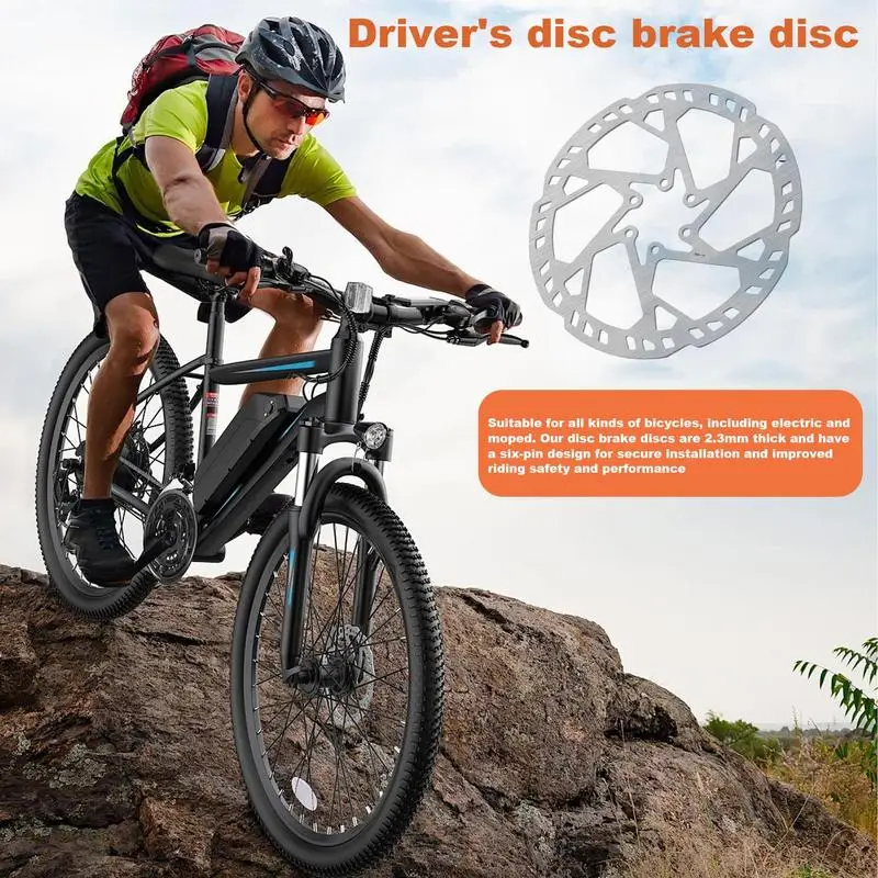 Disc Brakes For Biking 203/180/160mm Steel Biking Rotors Lightweight Brake Disc Rotor Replacement Electric Scooter Disc Brake