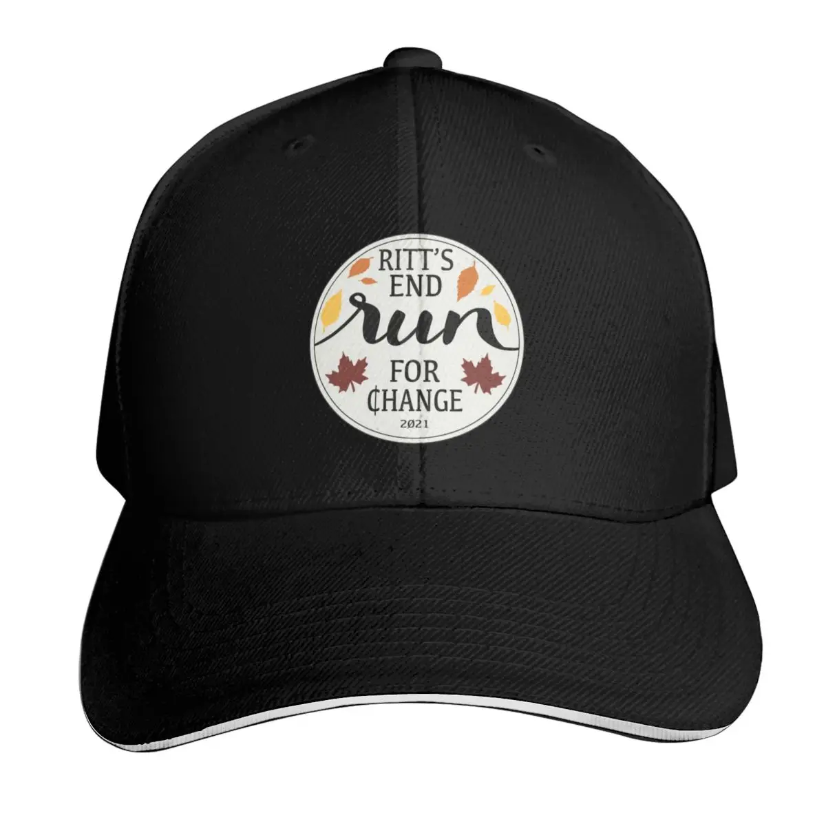 Ritt's End Run For Change Baseball Cap Streetwear Hip Hop Trendy Vintage Retro Embroidered Lightweight Packable