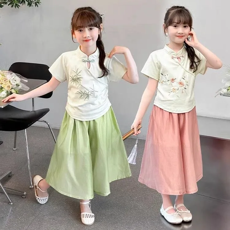 2026 Sets Kids Clothes Suit Ethnic Style Cosplay Hanfu Chinese Style Performance Costume Girl's Outfit Children's Clothing