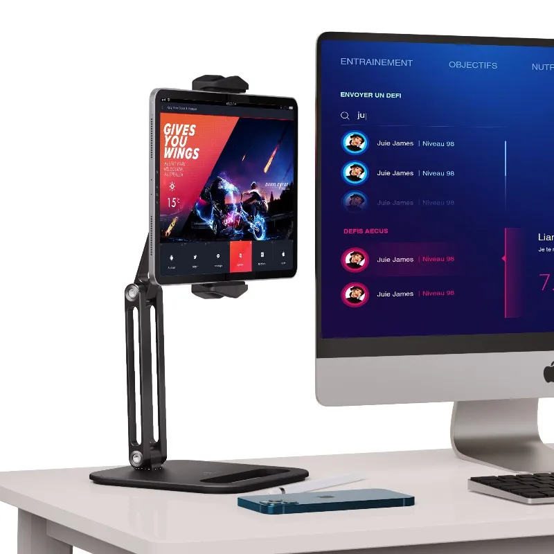 Wholesale Double Adjustable Aluminum Foldable Desktop Stand Universal Phone Tablet Holder