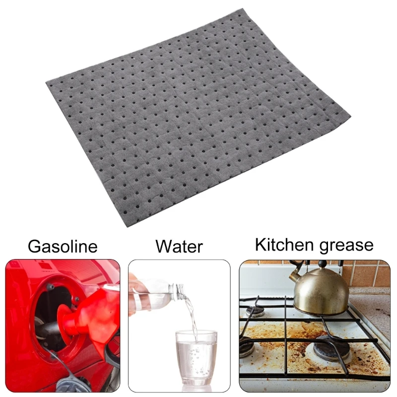 10Pcs Universal Absorbent Oil Pad Reusable Garage Floor Oil Spill Mat Protect Garage Floor Carpet Anti-slip Oil Spill Mat Pad