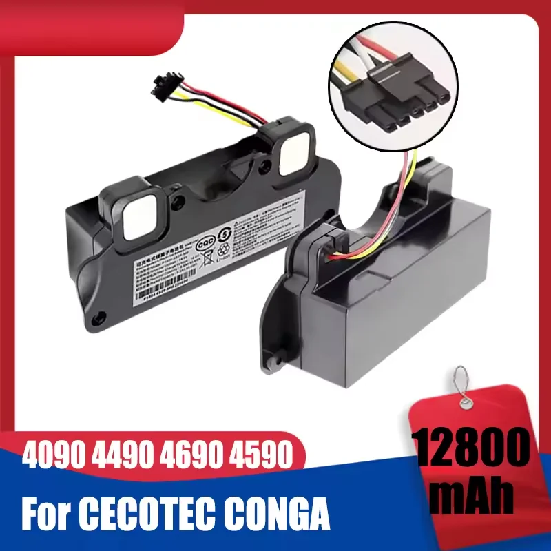 NEW Replacement Battery For CECOTEC CONGA 4090 4490 4590 4690 Robot Vacuum Cleaner Accessories Spare Parts Tool 14.8V 12800mAh