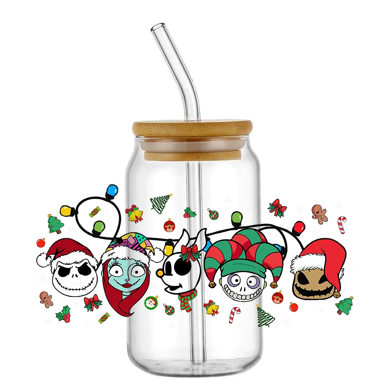 Miniso Christma Corpse Bride Design For The 16oz Libbey Glasses Wraps Bottles Cup Can DIY Waterproof