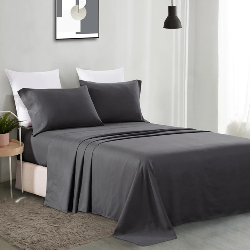 Promotion New 100% Microfiber Bed Sheets And Pillowcases Queen King Bed Linen Set Hypoallergenic Breathable With Elastic Sheets